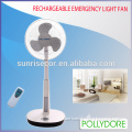 14" oscillating rechargeable fan with light